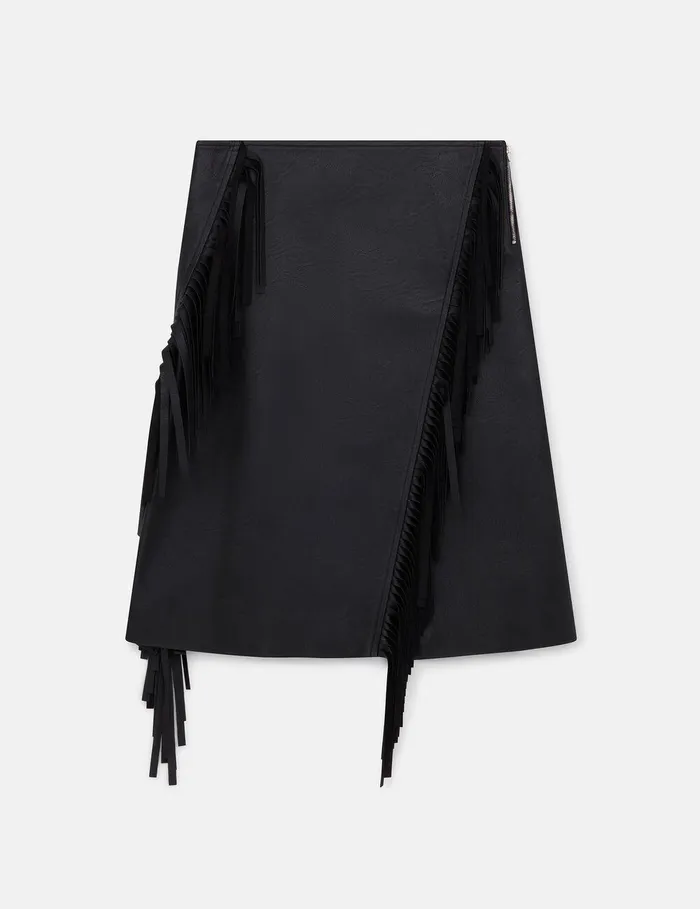 Stella McCartney Skirts Women Fringe Alter Mat Midi Skirt Midnight Black