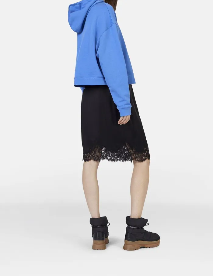 Stella McCartney Skirts Women Lace Satin Midi Skirt Black Stella McCartney Skirts Women Lace Satin Midi Skirt Black
