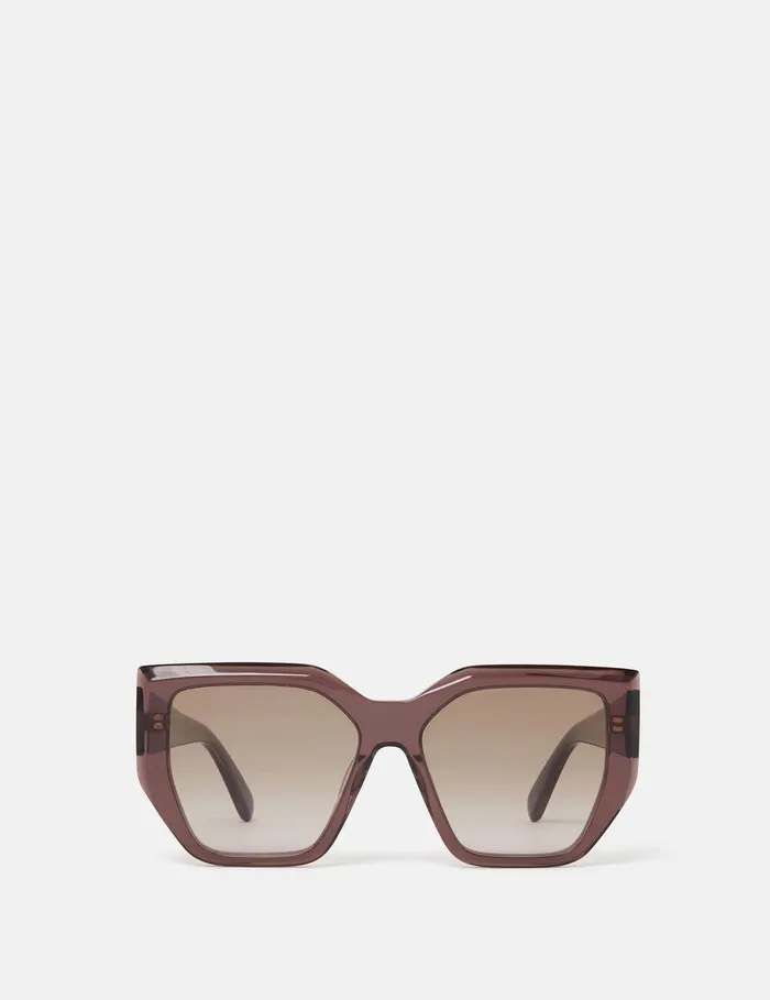 Stella McCartney Sunglasses Women Chunky Square CatEye Sunglasses Glossy Dark Chocolate And Gold Stella McCartney Sunglasses Women Chunky Square CatEye Sunglasses Glossy Dark Chocolate And Gold