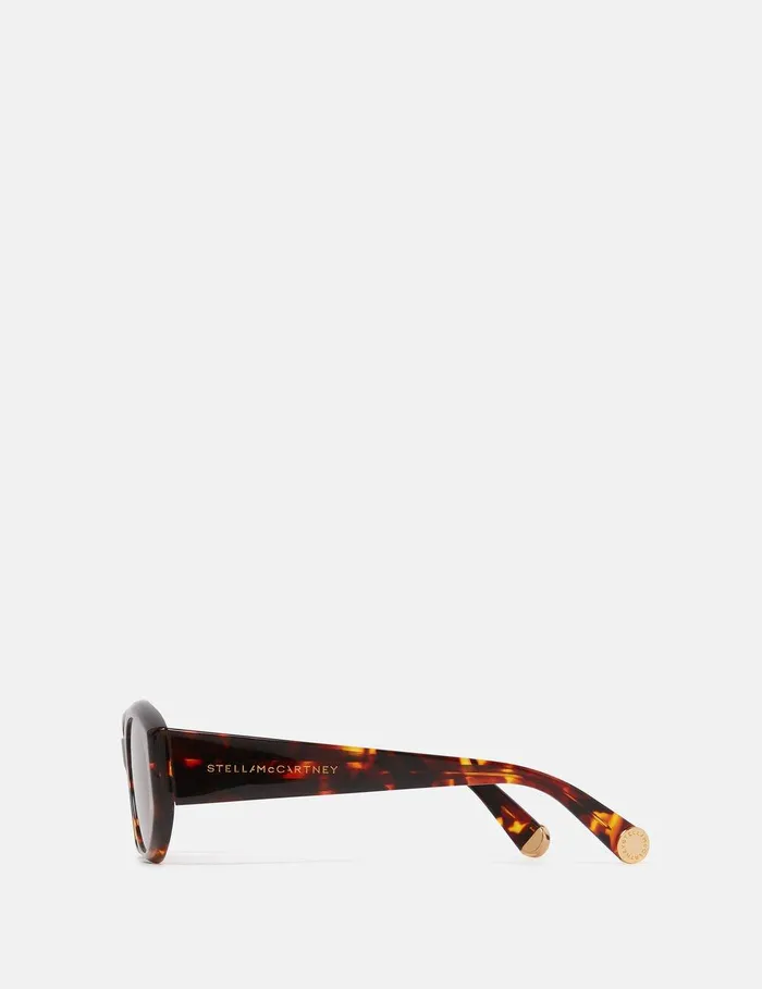 Stella McCartney Sunglasses Women Falabella Oval Sunglasses Glossy Dark Havana Stella McCartney Sunglasses Women Falabella Oval Sunglasses Glossy Dark Havana