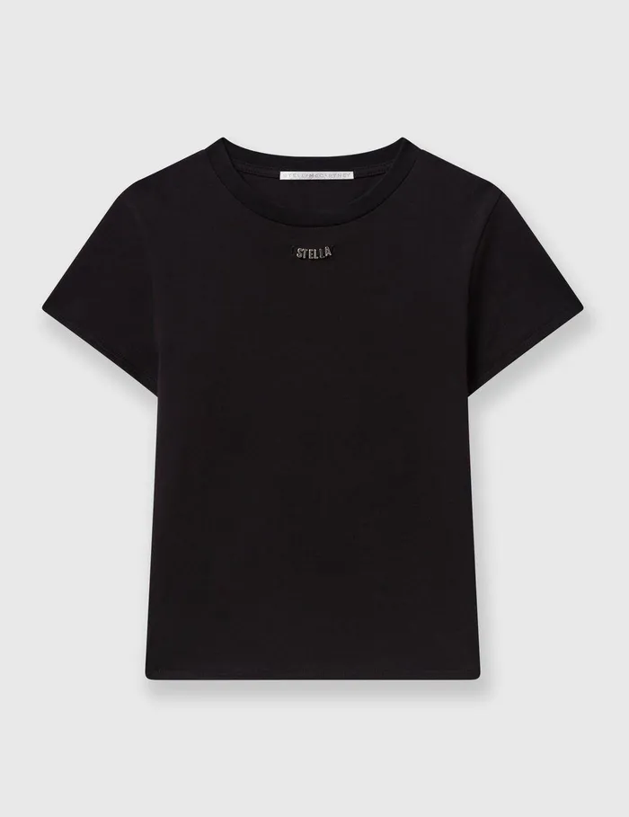Stella McCartney Sweatshirts And TShirts Women Logo Charm TShirt Black