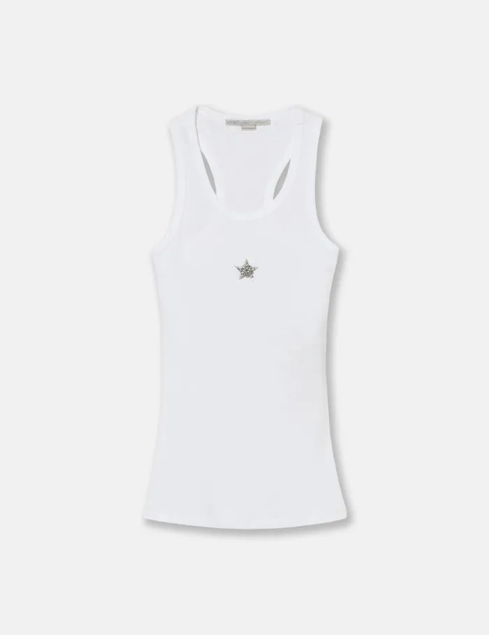 Stella McCartney Sweatshirts And TShirts Women Star Tank Top Pure White