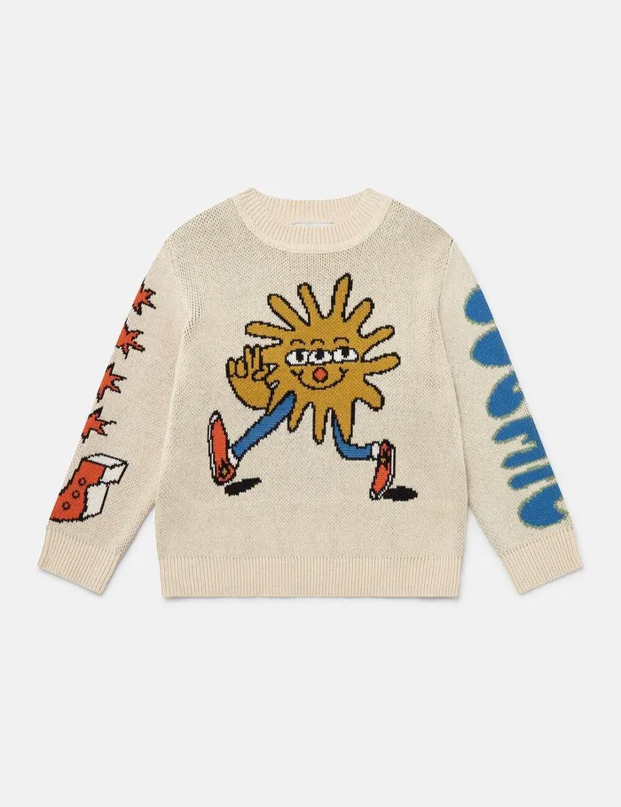 Stella McCartney TShirts And Sweatshirt Kids Cosmic Cowboy Knitted Graphic Sweater Beige Stella McCartney TShirts And Sweatshirt Kids Cosmic Cowboy Knitted Graphic Sweater Beige