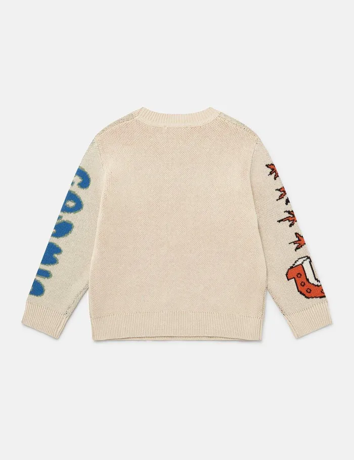Stella McCartney TShirts And Sweatshirt Kids Cosmic Cowboy Knitted Graphic Sweater Beige Stella McCartney TShirts And Sweatshirt Kids Cosmic Cowboy Knitted Graphic Sweater Beige