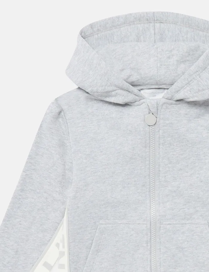 Stella McCartney TShirts And Sweatshirt Kids Logo Graphic Hooded Zipper Sweatshirt Grey Stella McCartney TShirts And Sweatshirt Kids Logo Graphic Hooded Zipper Sweatshirt Grey