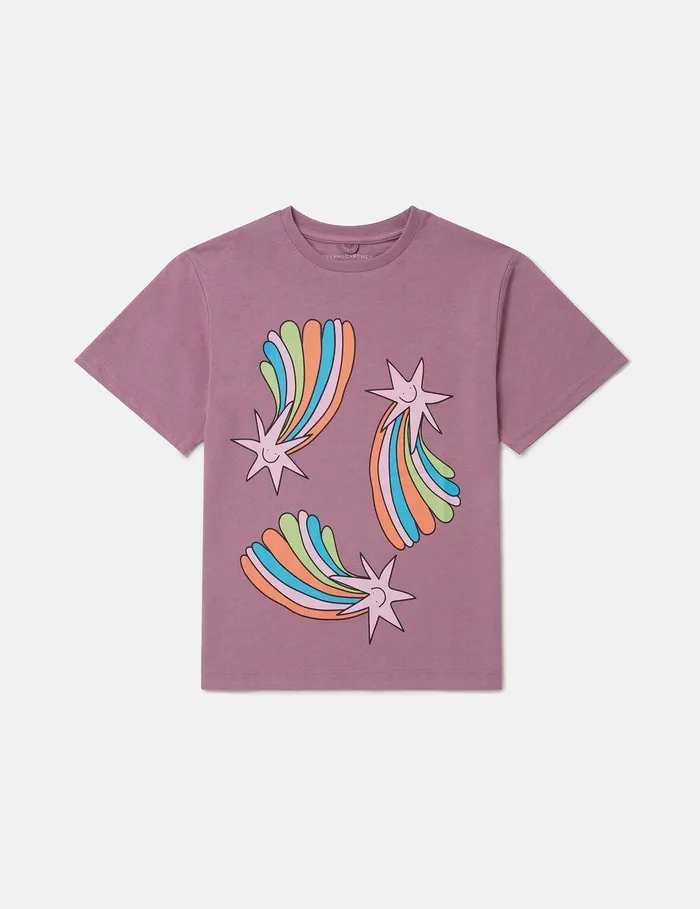 Stella McCartney TShirts And Tops Kids Shooting Stars Graphic TShirt Purple