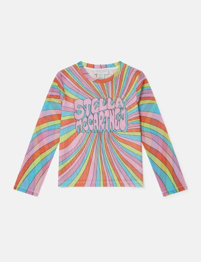 Stella McCartney TShirts And Tops Kids Stella Graphic Mesh Top Multi Mix