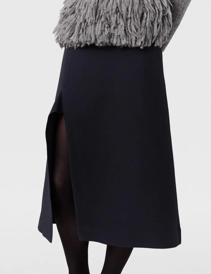 Stella McCartney Tailoring Women KickFlare Midi Skirt Midnight Black Stella McCartney Tailoring Women KickFlare Midi Skirt Midnight Black
