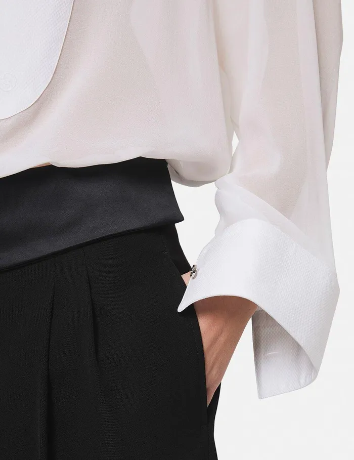 Stella McCartney Tailoring Women Wide Leg Tuxedo Trousers Black Stella McCartney Tailoring Women Wide Leg Tuxedo Trousers Black