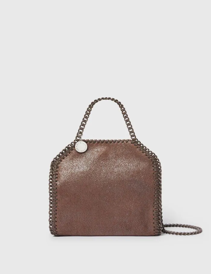 Stella McCartney TopHandle Bags Women Falabella Tiny Enamel Tote Bag Mahogany Stella McCartney TopHandle Bags Women Falabella Tiny Enamel Tote Bag Mahogany