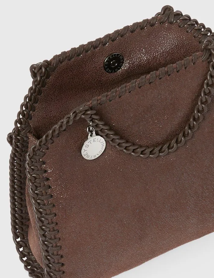 Stella McCartney TopHandle Bags Women Falabella Tiny Enamel Tote Bag Mahogany Stella McCartney TopHandle Bags Women Falabella Tiny Enamel Tote Bag Mahogany