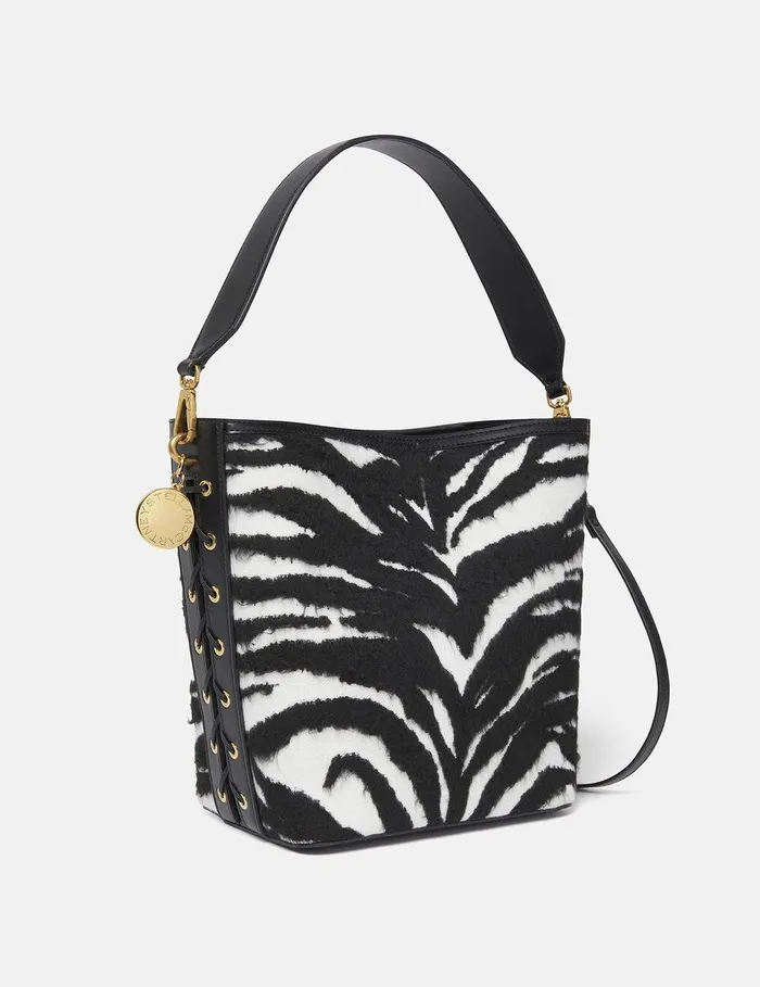 Stella McCartney TopHandle Bags Women Frayme Tiger Pattern Tote Bag Black And White Stella McCartney TopHandle Bags Women Frayme Tiger Pattern Tote Bag Black And White