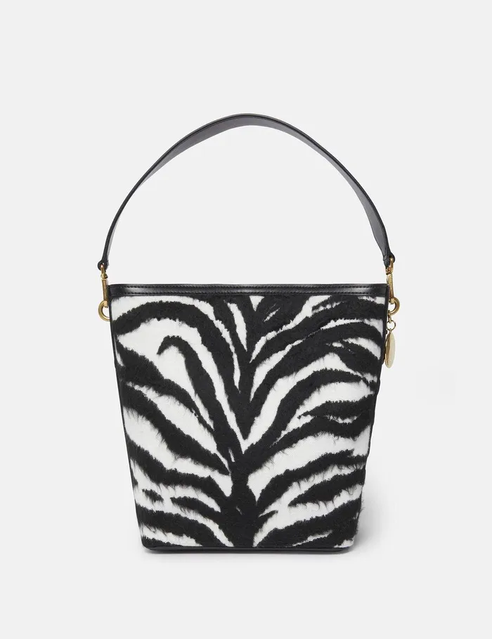 Stella McCartney TopHandle Bags Women Frayme Tiger Pattern Tote Bag Black And White Stella McCartney TopHandle Bags Women Frayme Tiger Pattern Tote Bag Black And White