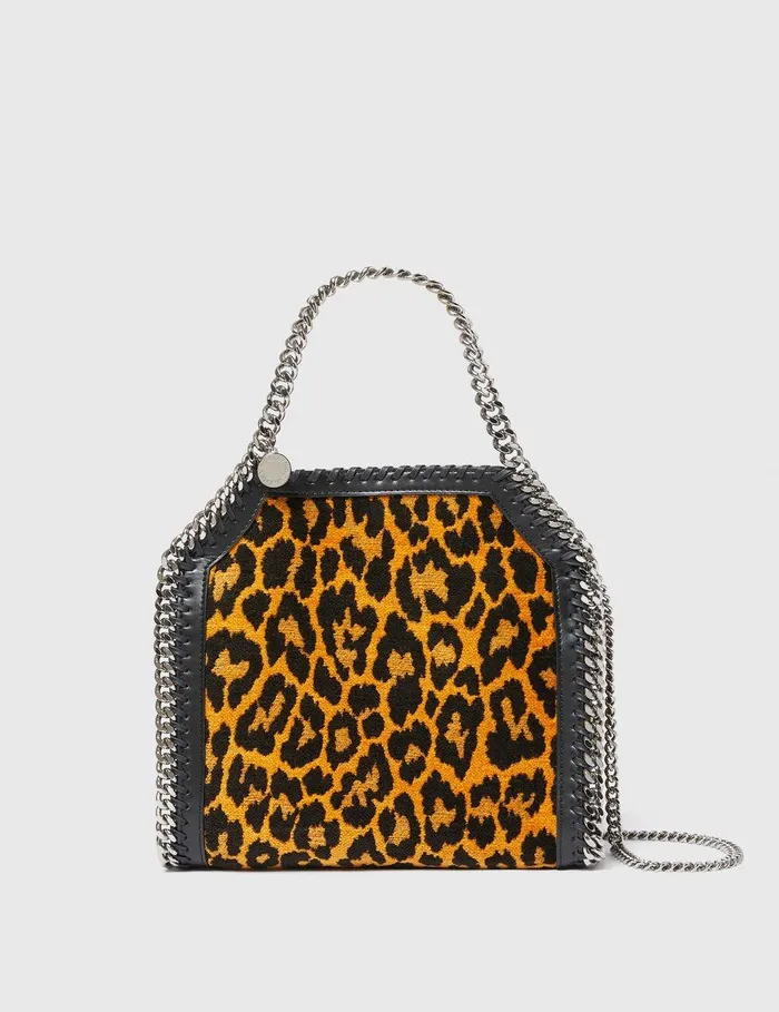 Stella McCartney TopHandle Bags Women Leopard Falabella Mini Tote Bag Leopard Print Stella McCartney TopHandle Bags Women Leopard Falabella Mini Tote Bag Leopard Print