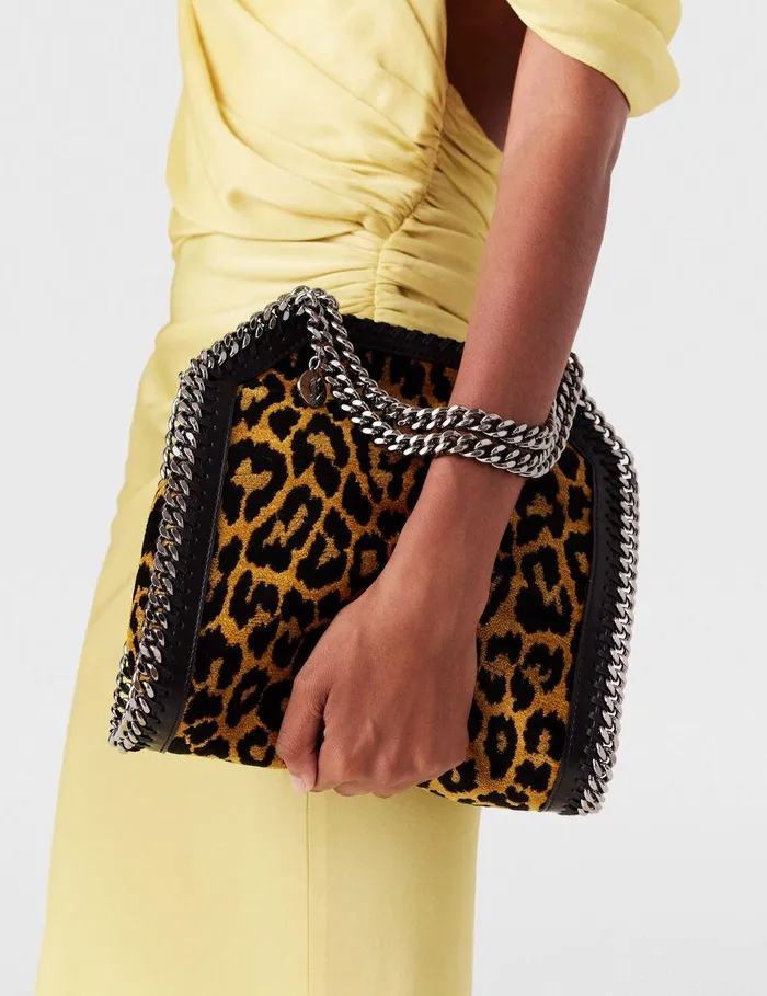 Stella McCartney TopHandle Bags Women Leopard Falabella Mini Tote Bag Leopard Print Stella McCartney TopHandle Bags Women Leopard Falabella Mini Tote Bag Leopard Print