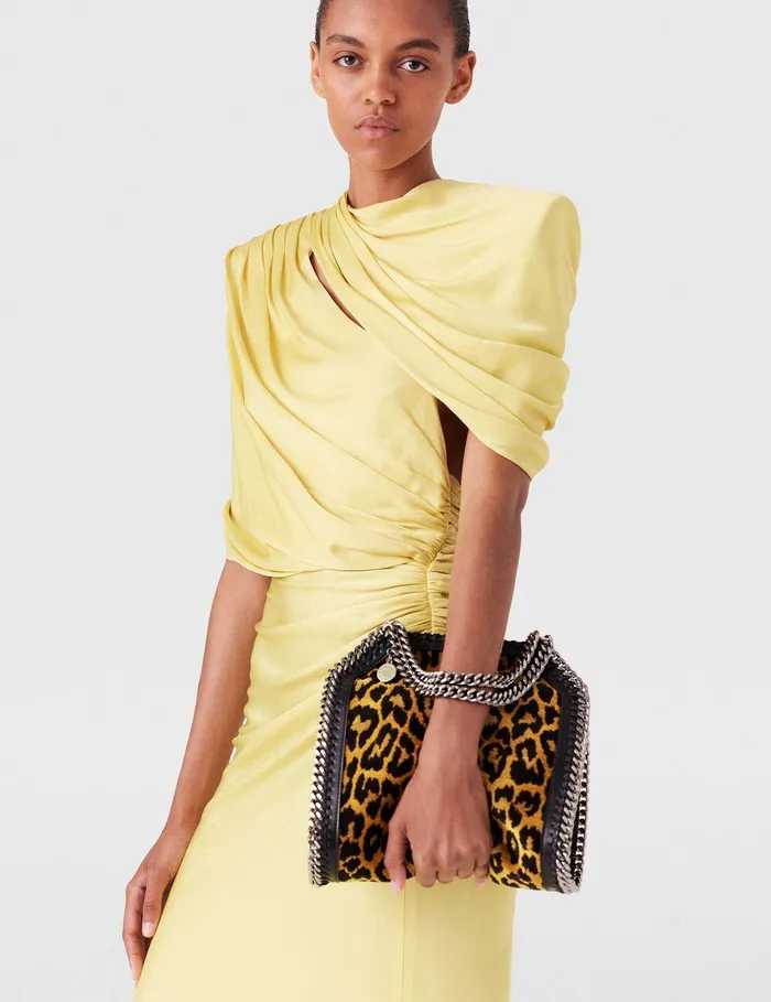Stella McCartney TopHandle Bags Women Leopard Falabella Mini Tote Bag Leopard Print Stella McCartney TopHandle Bags Women Leopard Falabella Mini Tote Bag Leopard Print