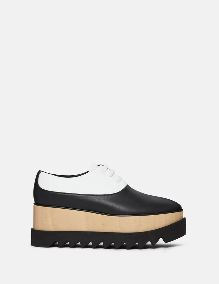 Stella McCartney Wedges Women Elyse Monochrome Platform Shoes Midnight Black