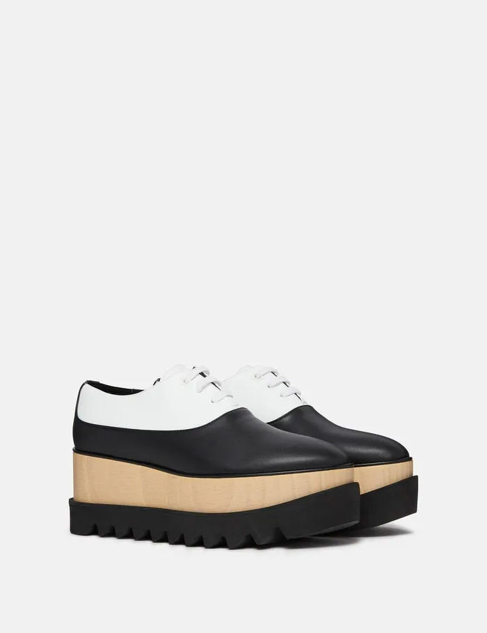 Stella McCartney Wedges Women Elyse Monochrome Platform Shoes Midnight Black Stella McCartney Wedges Women Elyse Monochrome Platform Shoes Midnight Black