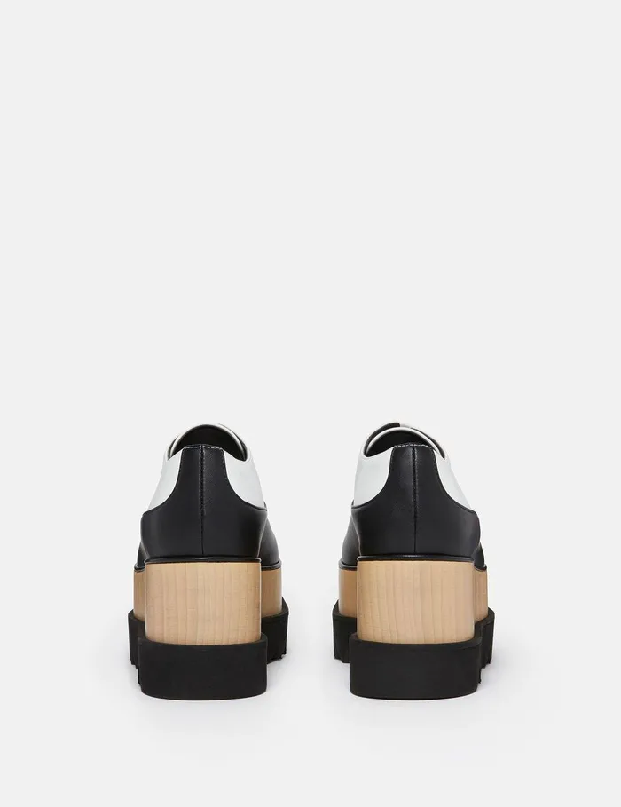 Stella McCartney Wedges Women Elyse Monochrome Platform Shoes Midnight Black Stella McCartney Wedges Women Elyse Monochrome Platform Shoes Midnight Black