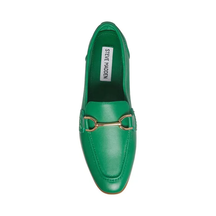 Steve Madden Carrine Green Leather Womens Flats Steve Madden Carrine Green Leather Womens Flats
