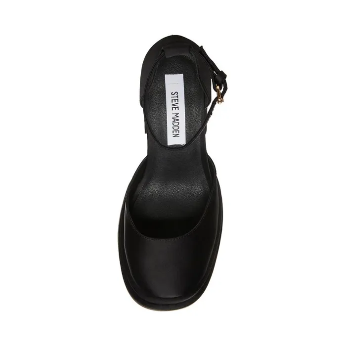 Steve Madden Charlize Black Satin Womens Platforms Steve Madden Charlize Black Satin Womens Platforms
