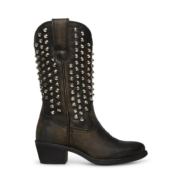 Steve Madden Hayward S Black Distressed Womens Boots