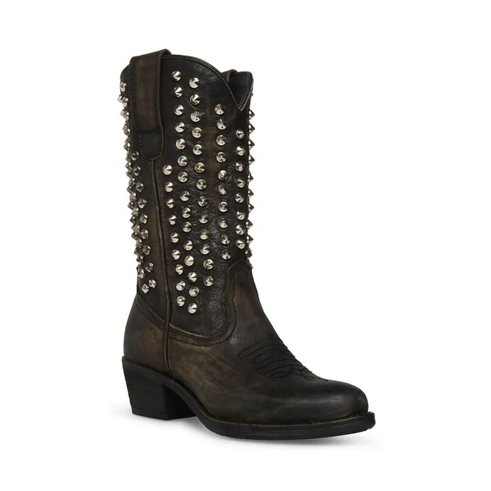Steve Madden Hayward S Black Distressed Womens Boots