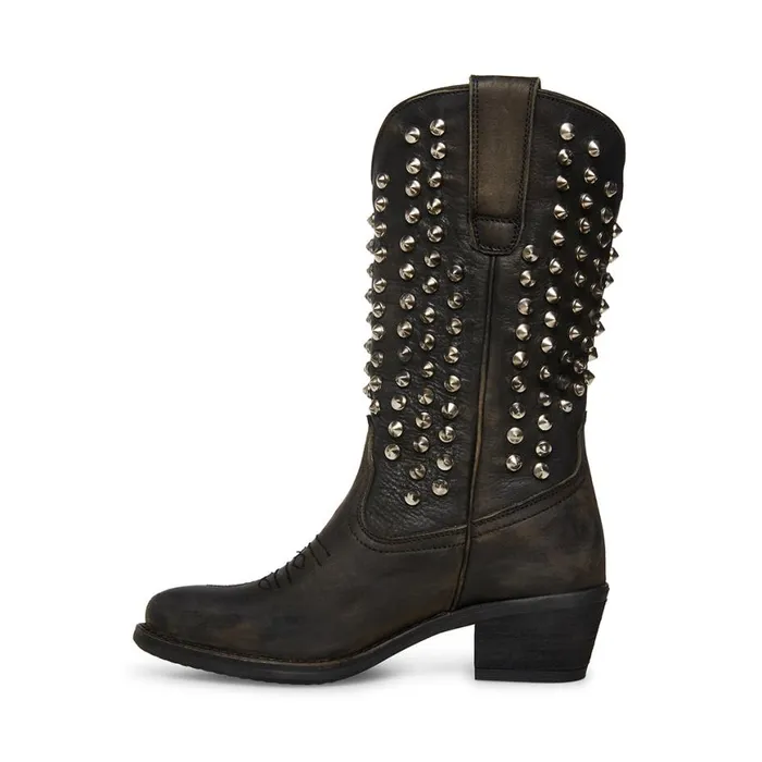 Steve Madden Hayward S Black Distressed Womens Boots