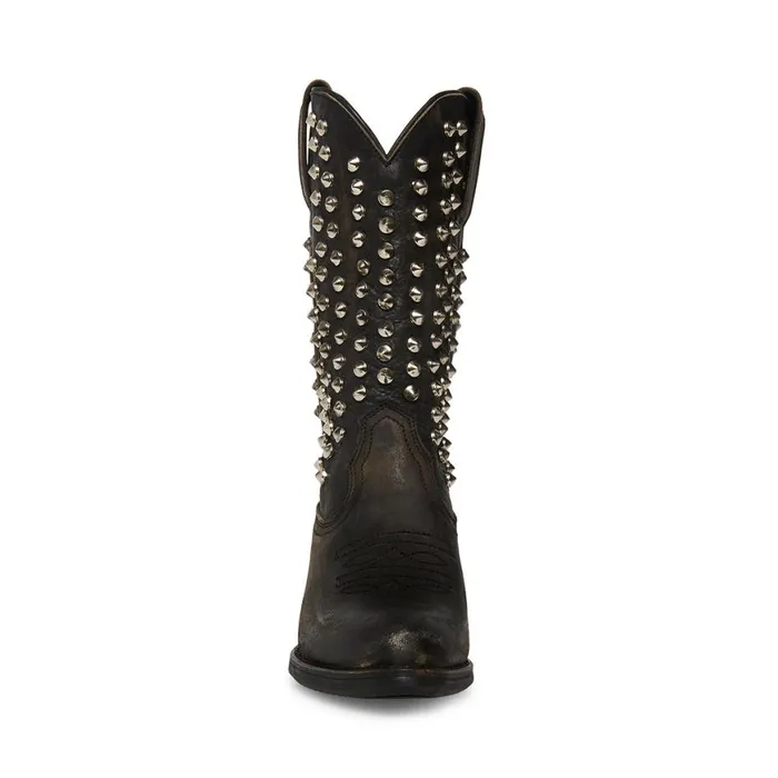 Steve Madden Hayward S Black Distressed Womens Boots
