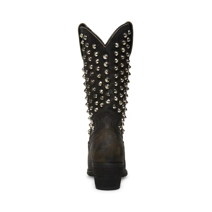 Steve Madden Hayward S Black Distressed Womens Boots