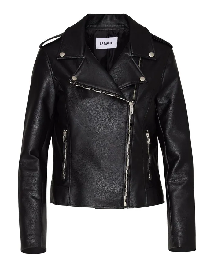 Steve Madden Just Ride Vegan Leather Jacket Black Womens Jackets and Coats