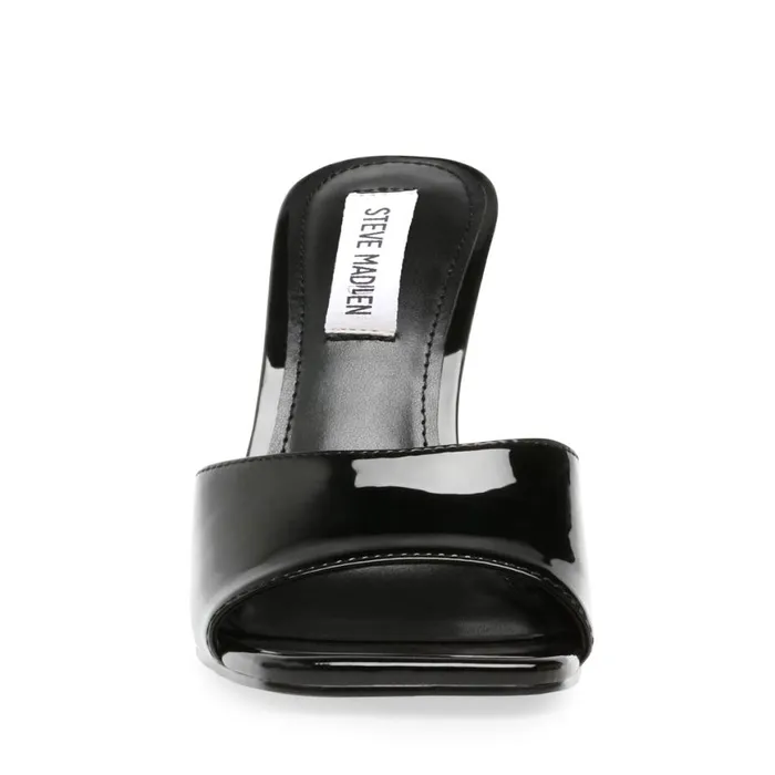 Steve Madden Signal Black Patent Womens Mules