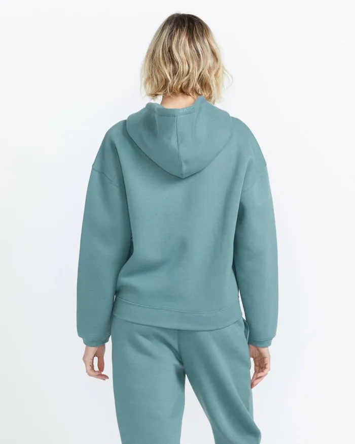 Stone Heart Up Zip Hoodie Fleece 8211 Sea Swell Green Womens Volcom Hoodies and Sweatshirts