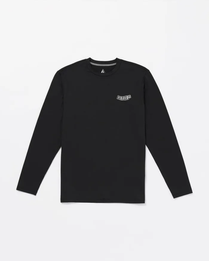 Stone Pistol Long Sleeve Rashguard 8211 Black Mens Volcom TShirts and Tanks