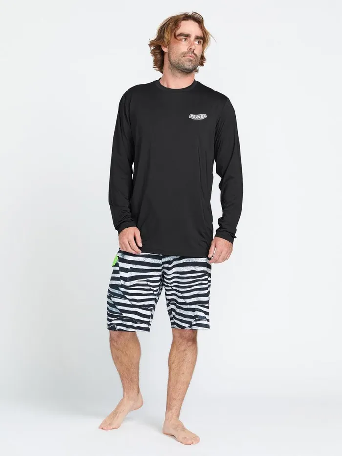 Stone Pistol Long Sleeve Rashguard 8211 Black Mens Volcom TShirts and Tanks