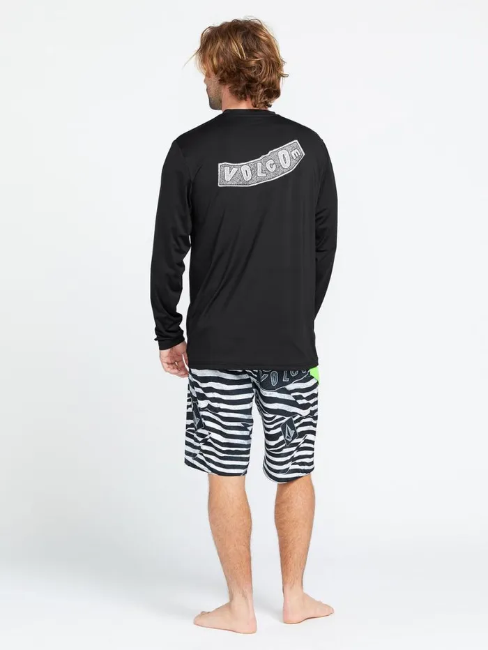 Stone Pistol Long Sleeve Rashguard 8211 Black Mens Volcom TShirts and Tanks