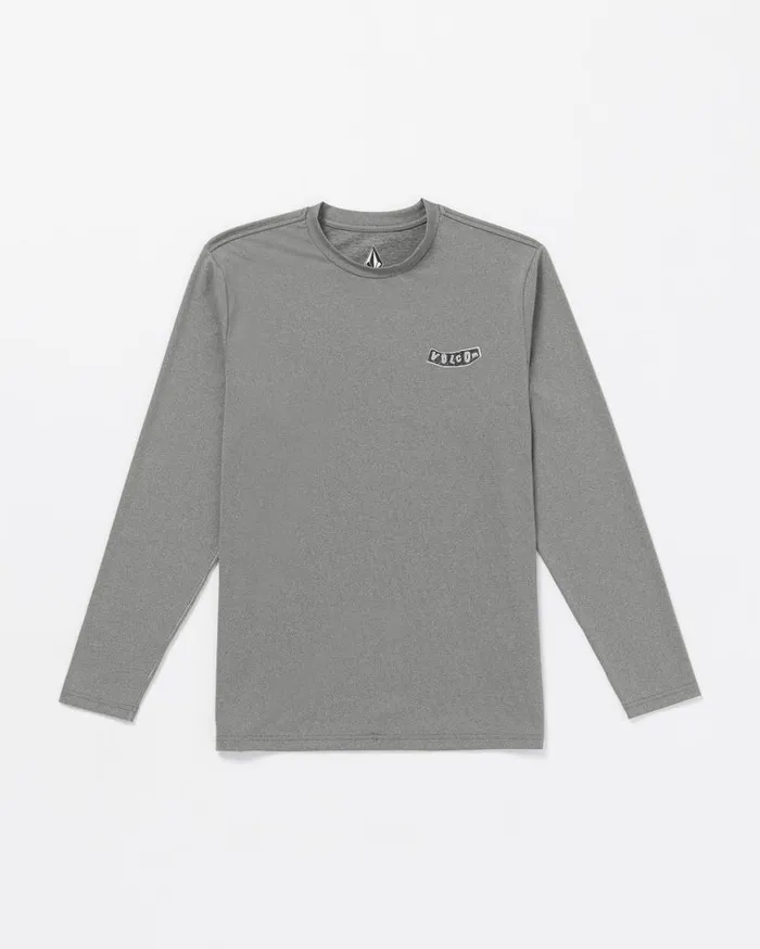 Stone Pistol Long Sleeve Rashguard 8211 Heather Grey Mens Volcom Rashguards