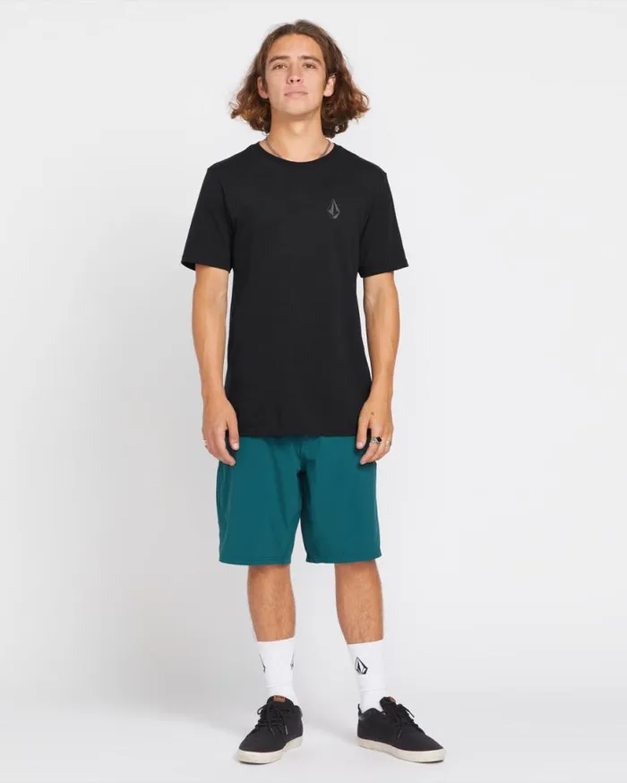 Stone Tech Short Sleeve Tee 8211 Black Mens Volcom Tops and Tees