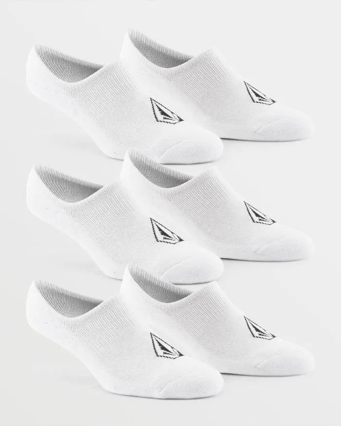 Stones No Show Sock 3 Pack 8211 White Mens Volcom Socks