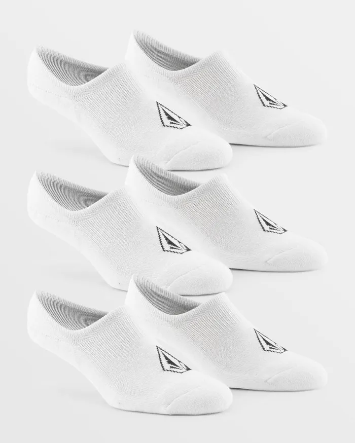 Stones No Show Sock 3 Pack 8211 White Mens Volcom Socks
