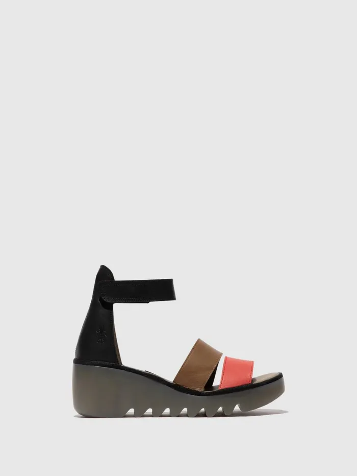 Strappy Sandals BONO290FLY RASPBERRYGROUNDBLACK Women Fly London Sandals