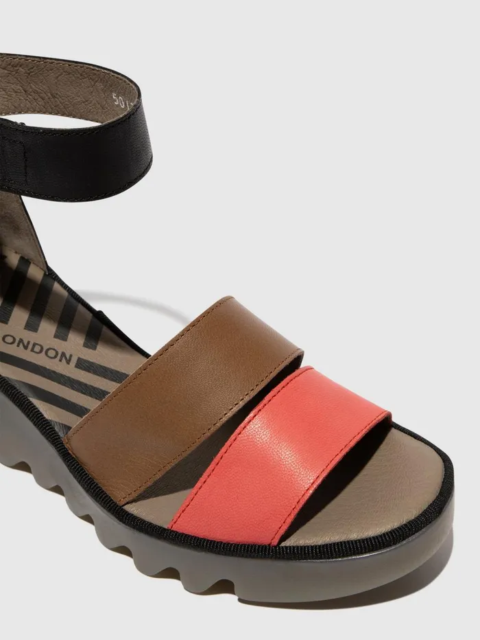 Strappy Sandals BONO290FLY RASPBERRYGROUNDBLACK Women Fly London Sandals