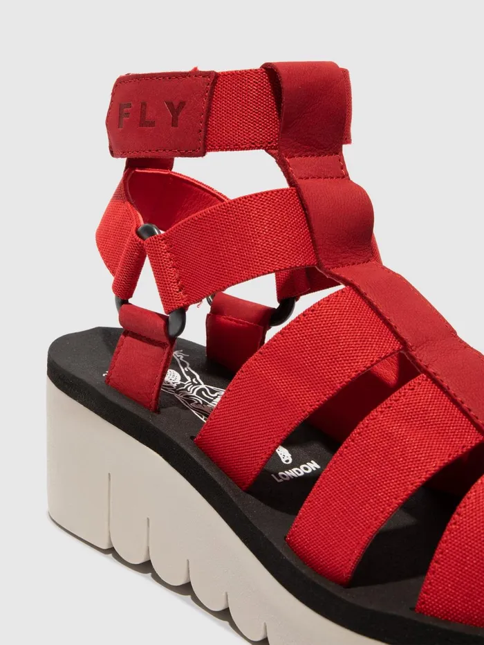 Strappy Sandals YUFI032FLY LIPSTICK REDREDBLACK Women Fly London Sandals