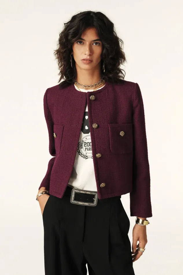 Structured Jacket Meredith Brown Women Baandsh Jackets and Coats