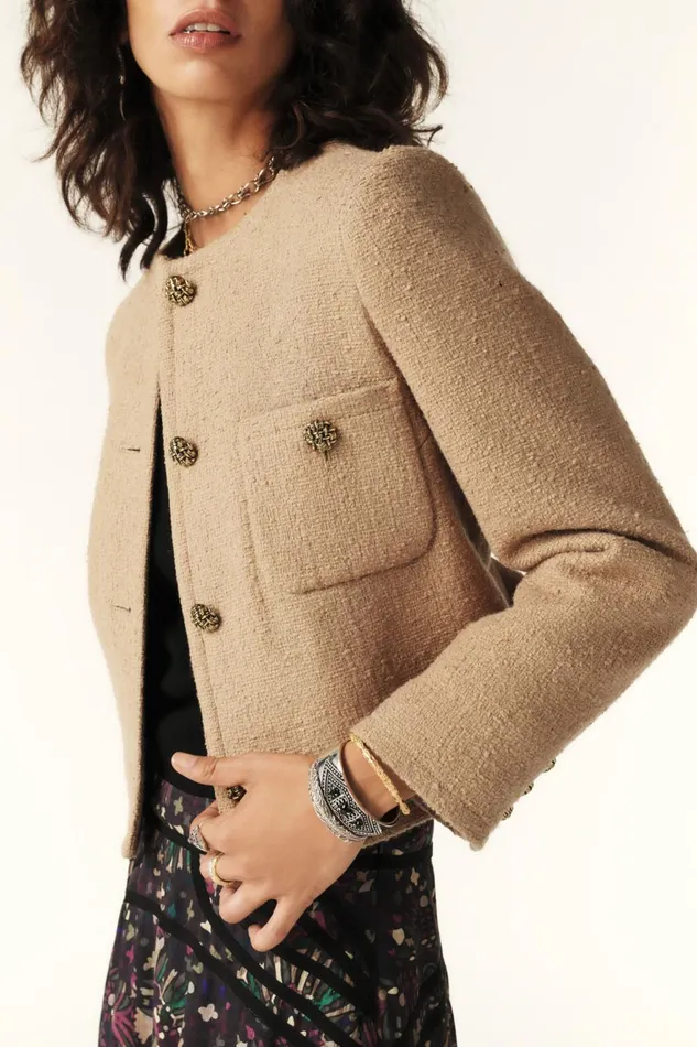 Structured Jacket Meredith Brown Women Baandsh Jackets and Coats