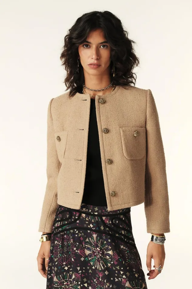 Structured Jacket Meredith Brown Women Baandsh Jackets and Coats