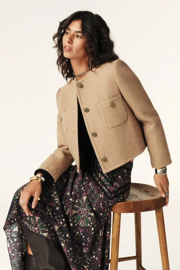 Structured Jacket Meredith Brown Women Baandsh Jackets and Coats