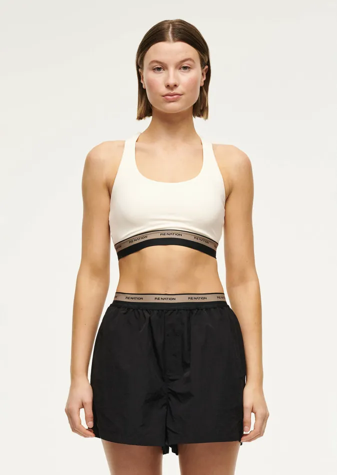 StudioSoft Women PE Nation AVANT SPORTS BRA IN WHISPER WHITE