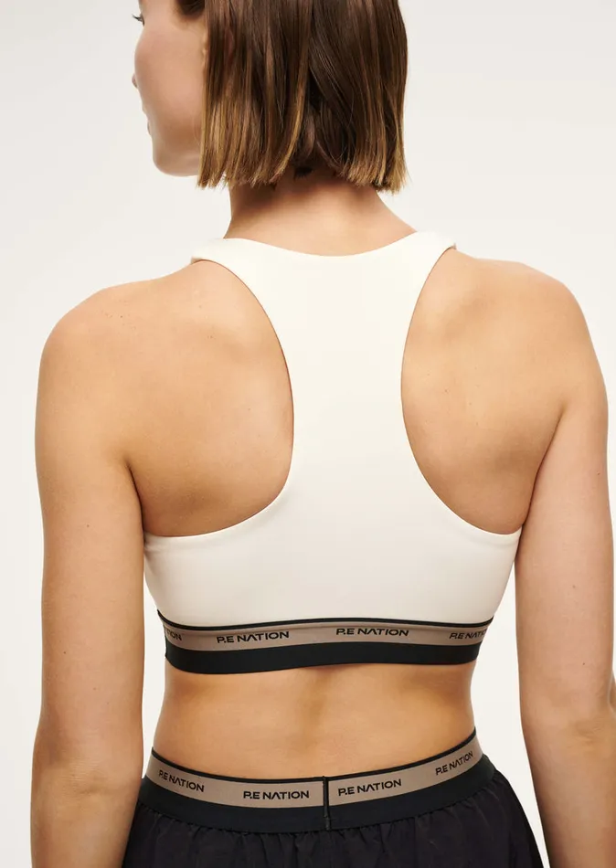 StudioSoft Women PE Nation AVANT SPORTS BRA IN WHISPER WHITE