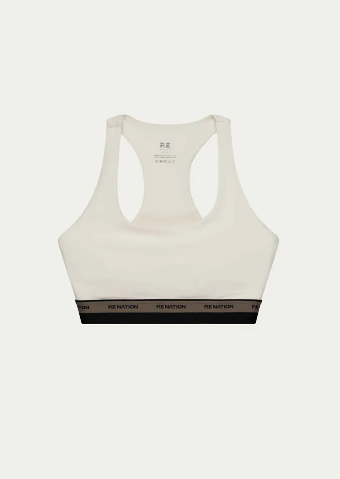 StudioSoft Women PE Nation AVANT SPORTS BRA IN WHISPER WHITE
